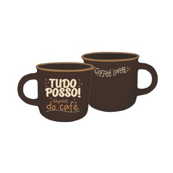 CANECA DECOR RETRÔ 340ML (11,8 x 9,2 x 8,5 CM) CAFÉ / DOCE DE LEITE - TUDO POSSO DEPOIS DO CAFÉ